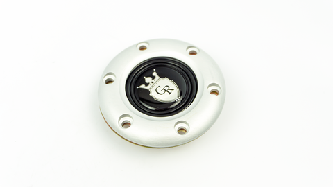 GRIP ROYAL Horn Button with Brushed Chrome Ring, Silver crest