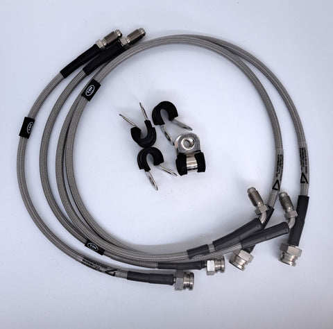 HEL Nissan 350Z, 350GT Braided Brake Lines Clear (Brembo Calipers)