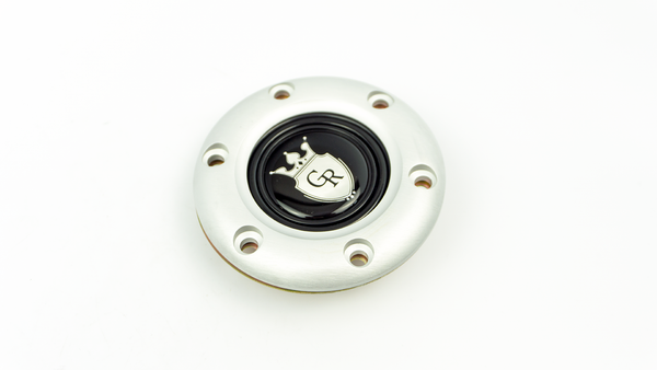 GRIP ROYAL Horn Button with Brushed Chrome Ring, Silver crest
