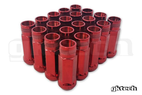 GKTECH Open Ended STEEL Lug Nuts 12M1.25 Red