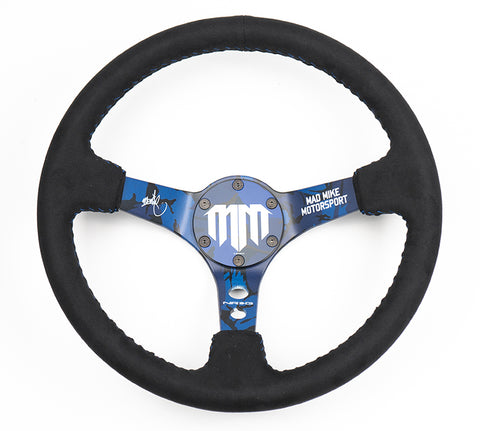 NRG Mad Mike Limited Edition suede / blue camo Steering Wheel