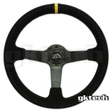 GKTech 350MM Deep Dished Suede Steering Wheel