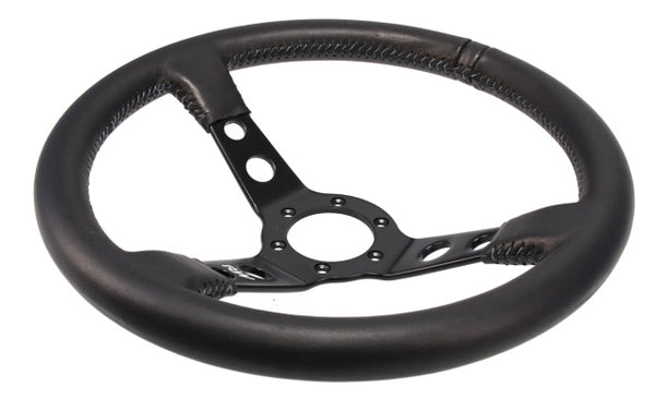 RACEWORKS 350MM Dished Leather Steering Wheel