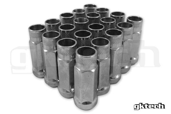 GKTECH Open Ended STEEL Lug Nuts 12M1.25 Silver