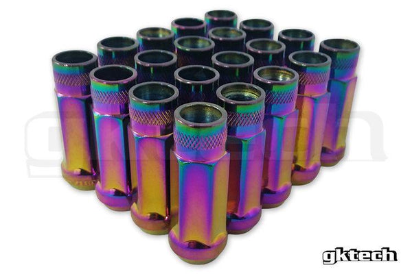 GKTECH Open Ended STEEL Lug Nuts 12M1.25 Neo Chrome